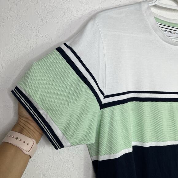 Denim & Flower Ricky Singh Tee Size XL Made in India Color block Tee, casual. - Picture 2 of 7